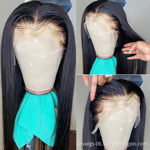 Yeswigs Wholesale Lace Frontal Closure Wig Raw Mink Indian Virgin Human Hair Full HD Lace Front Wig Pre Plucked Natural Hairline
